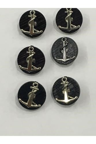 Yelek Hırka Düğmesi 6 Lı Set Çapa Armalı 1,8 Cm, mk300