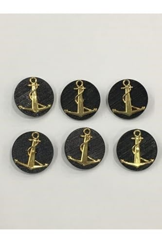 Yelek Hırka Düğmesi 6 Lı Set Çapa Armalı 1,8 Cm, d207