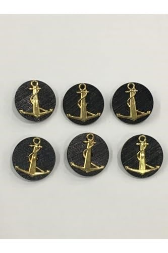 Yelek Hırka Düğmesi 6 Lı Set Çapa Armalı 1,8 Cm, d207