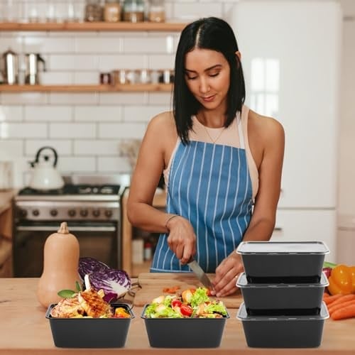 Yemek Hazırlama Kapları [10 Paket] 1 Kapaklı Bölme, Gıda Saklama Kapları, Bento Kutusu, BPA İçermez, İstiflenebilir, Mikrodalga/Bulaşık Makinesi/Dondurucuya Uygun (32 oz)