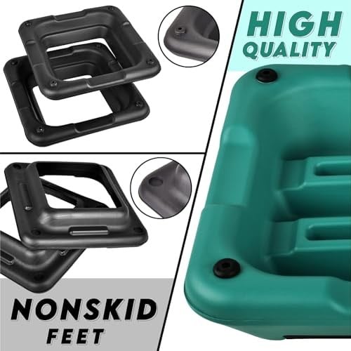 Yes4All 16x16 Adjustable High Step Aerobic Platform with 4 Risers, Height-Adjustable 4-6-8-10-12 Step Aerobics Platform for Home Gym Exercise Fitness Workout