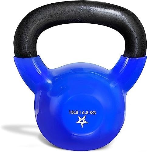 Yes4All 2-20kg Kettlebell aus Gusseisen, mit Vinylbeschichtung, Schwunghantel, Kugelgewicht