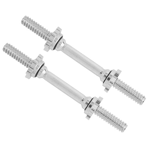 Yes4All Çift Dişli Halter Çubukları 14/16/18/24 inç, Krom/Kauçuk Tutamak, 1 inç (2,5 cm) Plakalarla Uyumlu, Ağırlık Çubuğu Bağlantısı