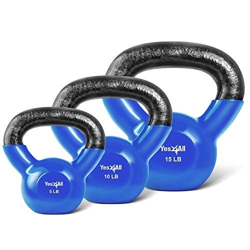 YES4ALL Combo Special: Vinil kaplamalı duruşu sağlar Ağırlık setleri – Ağırlık mevcut: 5, 10, 15, 20, 25, 30 lbs
