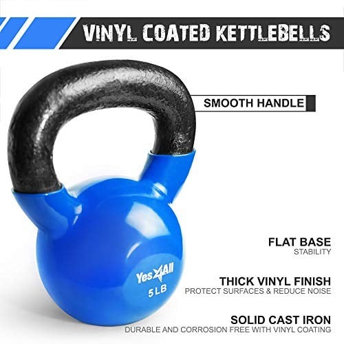 YES4ALL Combo Special: Vinil kaplamalı duruşu sağlar Ağırlık setleri – Ağırlık mevcut: 5, 10, 15, 20, 25, 30 lbs