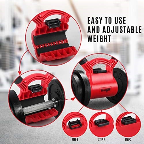 Yes4All D8FC Kettle Grip sap, dambılları antrenmanlar için girya dönüştürmek için, A. kırmızı/siyah, halter dönüştürücü
