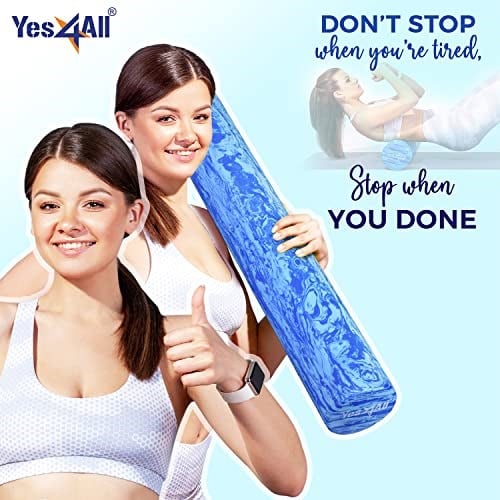 Yes4All Fasya rulosu, sırt, omurga, bacaklar, kollar için, 30/45/60/90 cm, orta sertlikte köpük rulo, yoga, pilates, esneme ve fitness için köpük rulo