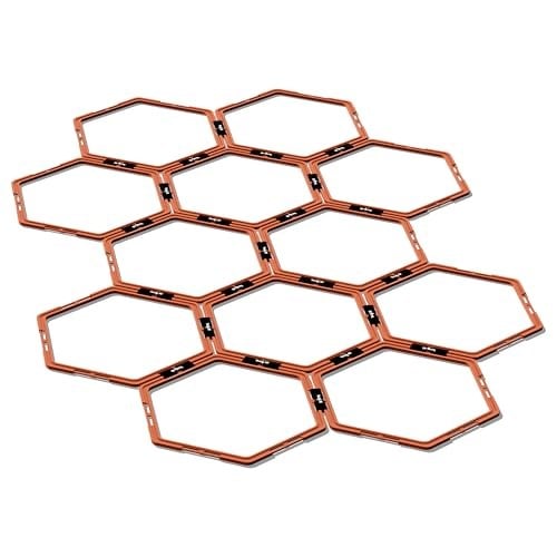 Yes4All Hex Çeviklik Halkaları, Hız Halkaları, Altıgen Halkalar, Çeviklik Ayak Çalışması Eğitimi için Çeviklik Engelleri, Taşıma Çantasıyla