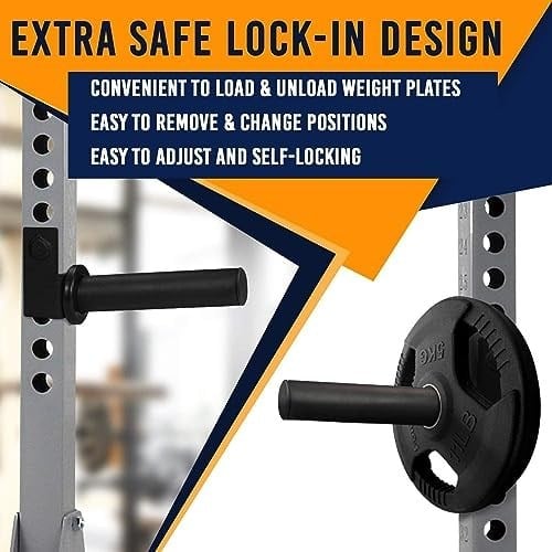Yes4All Olympische Hantelscheibenhalter Power Rack Aufsatz Für 5.1x5.1cm Power Rack - Passend 5.1cm Olympische Hantelscheiben