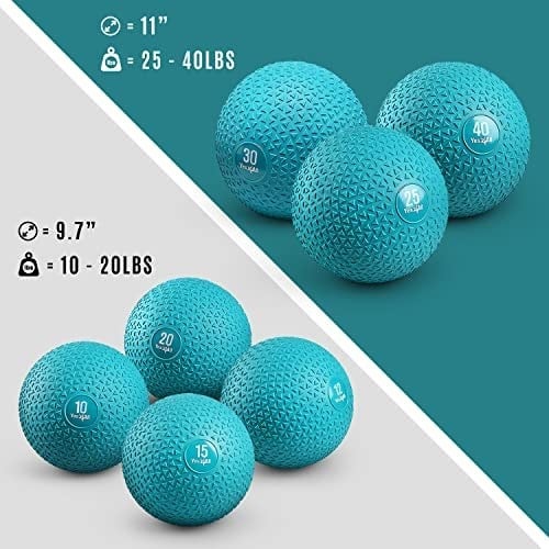 Yes4All Slam Topları, 4,5–18 kg ağırlık aralığında, dayanıklı PVC ve kum dolgulu, merkez kaslarını güçlendirmeye yönelik dinamik egzersiz için