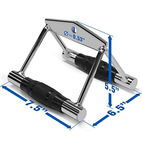 Yes4All Üniseks Kablo Bağlantısı Combo Çift D Kolu Kauçuk Lat Makine Ataşmanı Triceps Halatı Düz ​​Döner Bar V Şekli Bar Kablo Ek Kablo Ev Spor Salonu için Makine Aksesuarları
