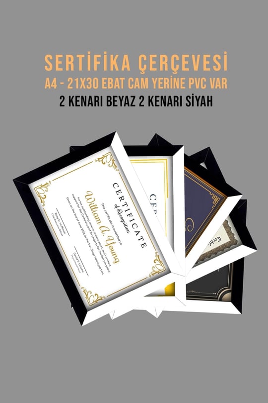 yhfoto 5 Adet A4 Çerçeve Pvcli 21x30 Sertifika Için Çerçeve Diploma Için Çerçeve Belge Için Çerçeve beyaz 21 x 30
