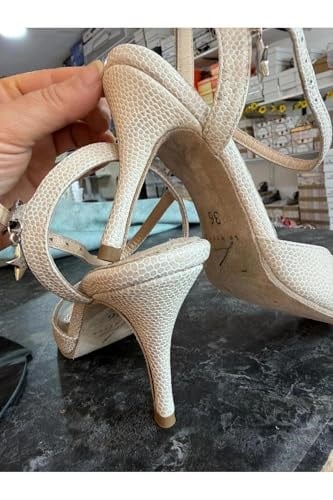 YILAN DERİSİ GÖRÜNÜMLÜ TANGO DANS VE SALON AYAKKABISI 8,5 CM 13 PONT KELEBEK MODEL
