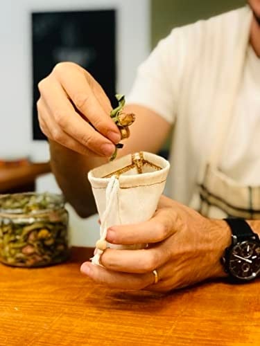 yofu yoga and food 2 adet Demlik Yıkanabilir Kumaş Çay Kesesi - Organik, Ekolojik,%100 Ham Ağartılmamış Ham Pamuk (Demlik Boy)