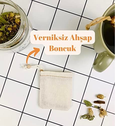 yofu yoga and food Yıkanabilir Kumaş Çay Kesesi (2 adet) - Organik, Ekolojik,%100 Ham Ağartılmamış Ham Pamuk (Bardak Boy)