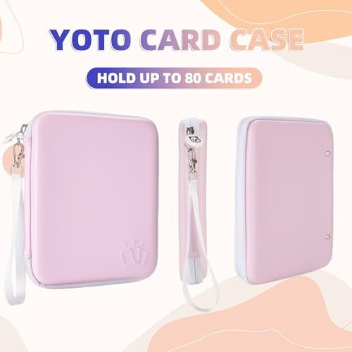 Yoto Kartları için Kart Kılıfı, Fermuarlı 80 Cepli Ticaret Yoto Oyuncu Kart Klasörü, Mini Sesli Kitap Kartlarını Tutmak için Taşınabilir Kart Tutucu Kitabı, Erkek ve Kız Çocukları için Uygun (Pembe)