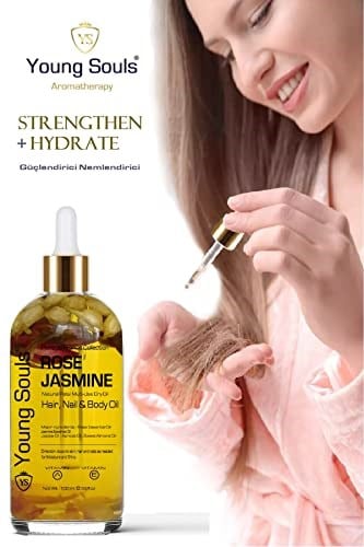 Young Souls Aromatherapy Rose Jasmine Multi Use Gül Yasemin Yüz Saç Tırnak & Vücut Bakım Kuru Yağ 100 ml