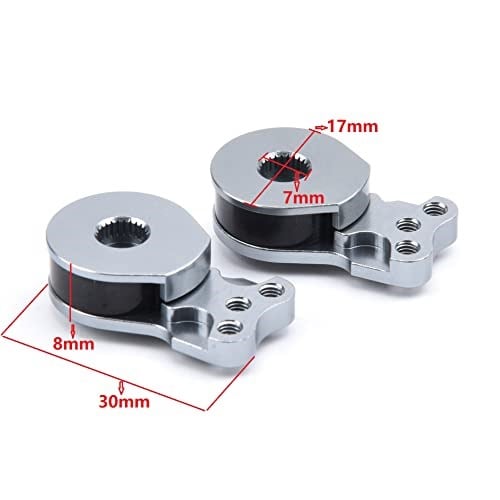 YoungRC RC 25T Servo Saver Alüminyum 3 Delikli Ayarlanabilir Yüksek Torklu Servo Saver Seti 1/10 RC Araba Paletleyici SCX10 Capra TRX4 TRX6 RC Tekne Parçaları için (Titanyum)