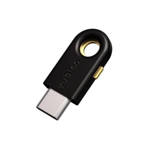Yubico YubiKey 5C - İki Factor Authentication USB Security Key, USB-C bağlantı noktalarına uyar - Çevrimiçi hesabınızı parodan daha fazla korur, FIDO sertifikal - Seçenekler: YubiKey 5 NFC, YubiKey 5C