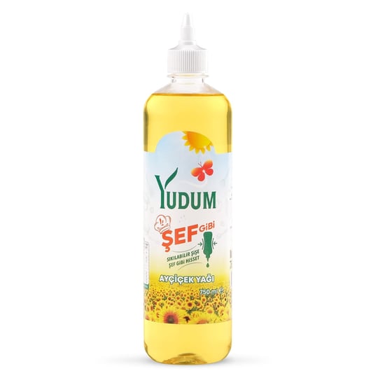 Yudum Şef Gibi Ayçiçek Yağı 750 ml Sıkılabilir Pet Sişe