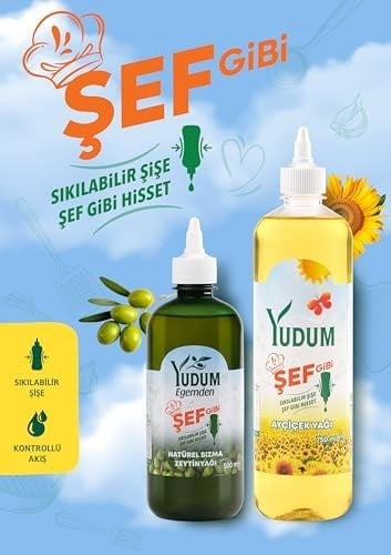 Yudum Şef Gibi Ayçiçek Yağı 750 ml Sıkılabilir Pet Sişe