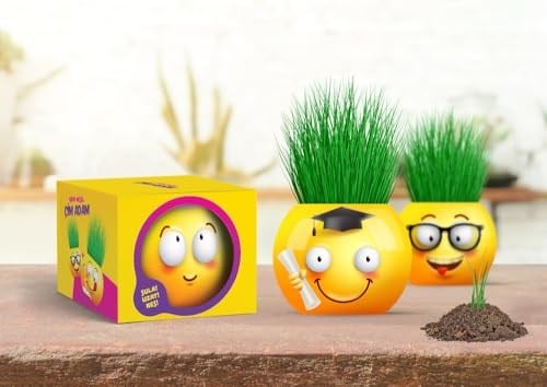 YUUP Emoji Temalı Çim Adam 6lı Set – Çocuklar İçin Eğitici ve Eğlenceli Bitki Yetiştirme Kiti