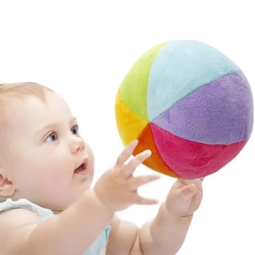 ZaH Bebek topları gökkuşağı çıngırak oyuncak küçük renkli peluş top yenidoğan bebek yürümeye başlayan için (0 ila 36 ay arası oyunlar)