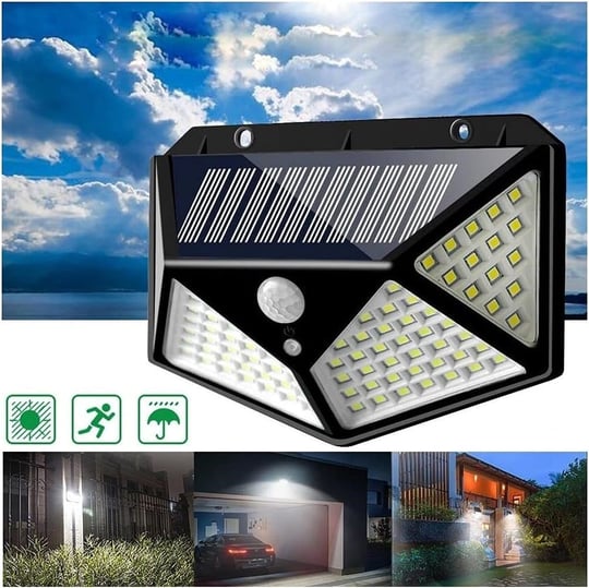 Zauss 4 Adet Solar Güneş Enerjili Hareket Sensörlü 4 Taraflı Bahçe Garaj Ev Aydınlatma Lambası