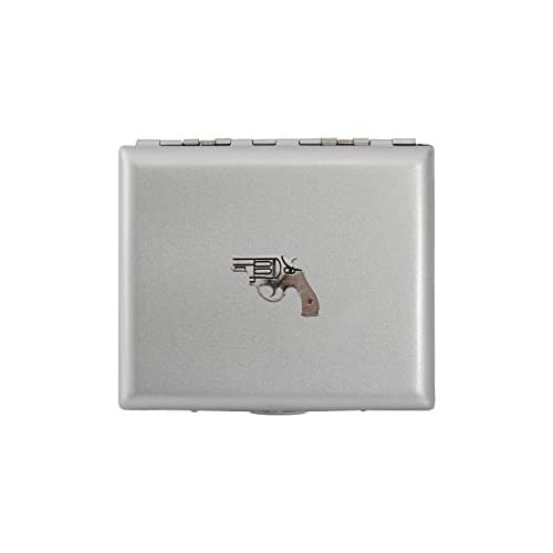 Zekupp Gümüş Gri Silah Temalı Metal Sigara Tabakası (ZU-TBK0023)