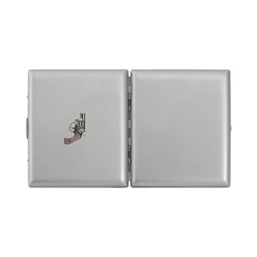 Zekupp Gümüş Gri Silah Temalı Metal Sigara Tabakası (ZU-TBK0023)