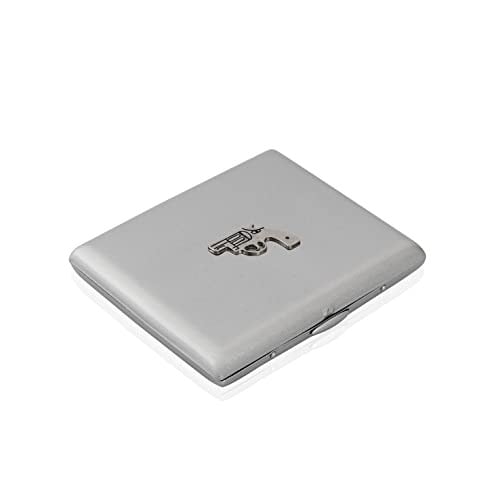 Zekupp Gümüş Gri Silah Temalı Metal Sigara Tabakası (ZU-TBK0023)