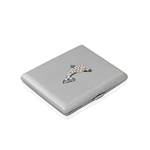 Zekupp Gümüş Gri Yunus Temalı Metal Sigara Tabakası (ZU-TBK0015)