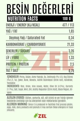 ZEL Yaprak Sarma Zeytinyağlı Kuş Üzümlü 200 g Hazır Yemek – Geleneksel Ev Yapımı Tadında