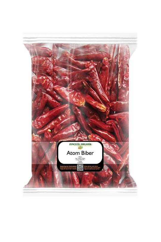Zencefil Organik Atom Biberi 250 gr Çok Acı Cin Biberi Kurusu Yakan Acı Biber