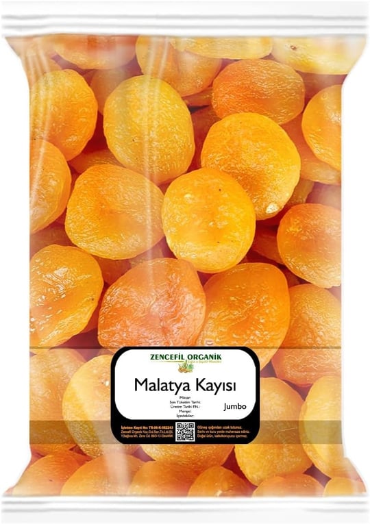 Zencefil Organik Malatya Sarı Kayısı Kurusu Jumbo 500 gr