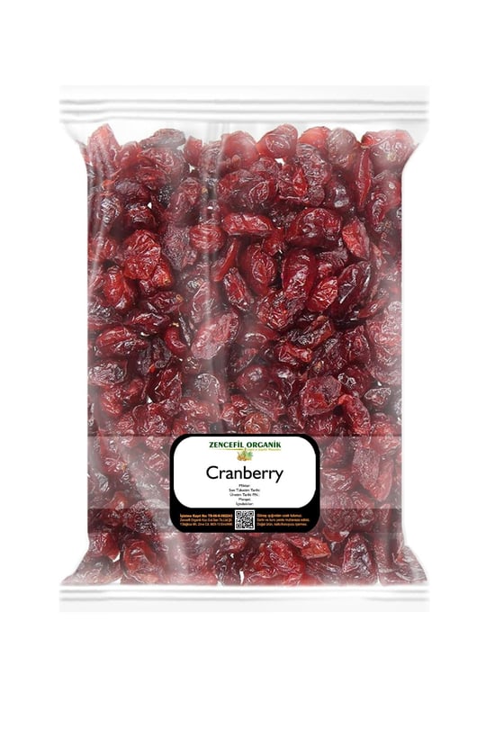 Zencefil Organik Yaban Mersini Kurusu 500 Gr Cranberry Kırmızı Yaban Mersini
