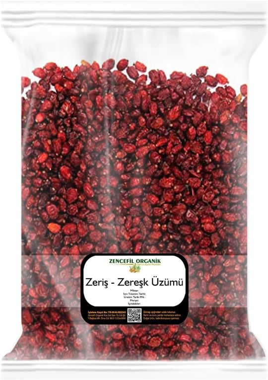 Zencefil Organik Zereşk Üzümü 500 Gr. Zeriş Üzümü Barberry Yeni Mahsül 1. Sınıf Zereshk