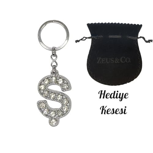 Zeus&Co. Ş Harfi Taşlı Anahtarlık Hediye Kesesi İle Birlikte