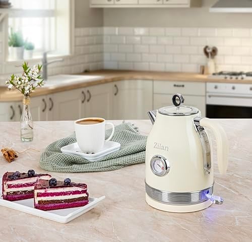 Zilan ZLN1184 Retro Su Isıtıcısı – 1,7L Kapasiteli Krem Kattle, 2200W Güç, 360° Kablosuz Tasarım