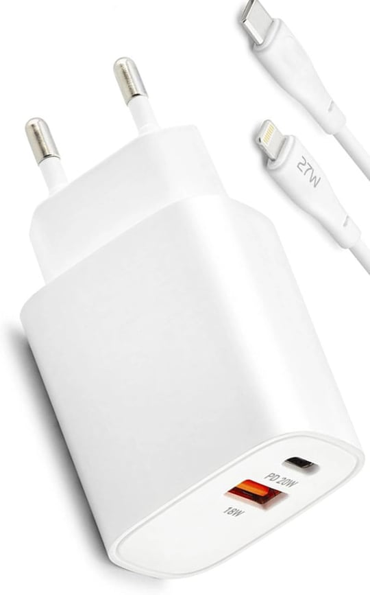 Zipax iPhone 14, 14 Pro, 14 Pro Max ile Uyumlu 38W USB-C PD Lightning Hızlı Şarj Aleti, Beyaz
