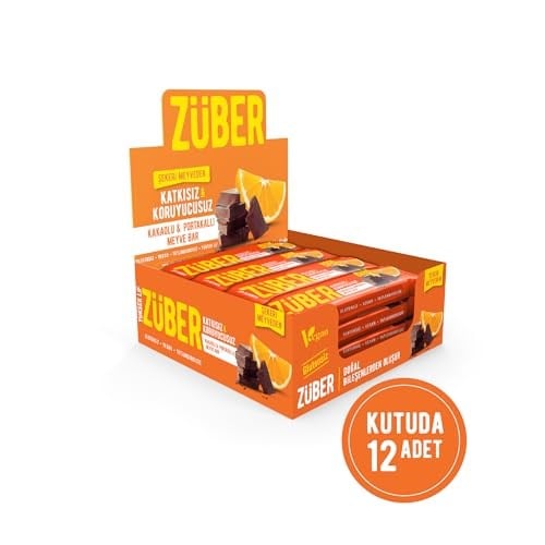 Züber Kakaolu ve Portakallı Meyve Bar 40g x 12 Adet - Seçenekler: 1-Pack, 2-Pack, 1-Pack (2 paketi)