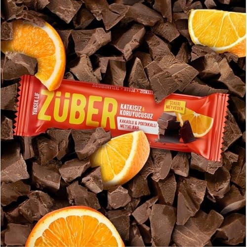Züber Kakaolu ve Portakallı Meyve Bar 40g x 12 Adet - Seçenekler: 1-Pack, 2-Pack, 1-Pack (2 paketi)