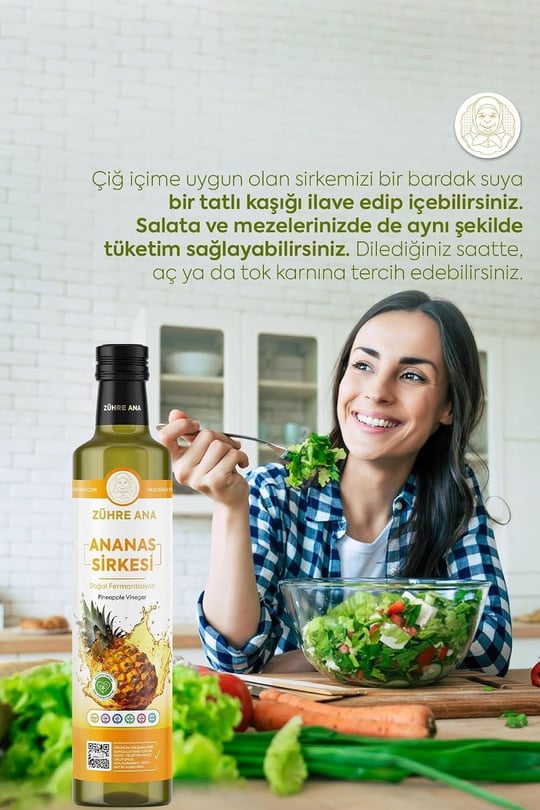 Zühre Ana Ananas Sirkesi Doğal Fermantasyon Pineapple Vinegar 500 ml