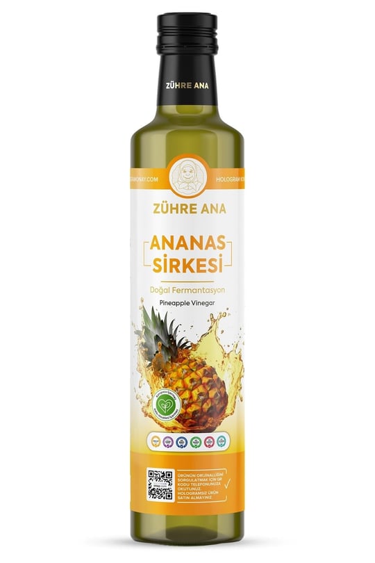 Zühre Ana Ananas Sirkesi Doğal Fermantasyon Pineapple Vinegar 500 ml