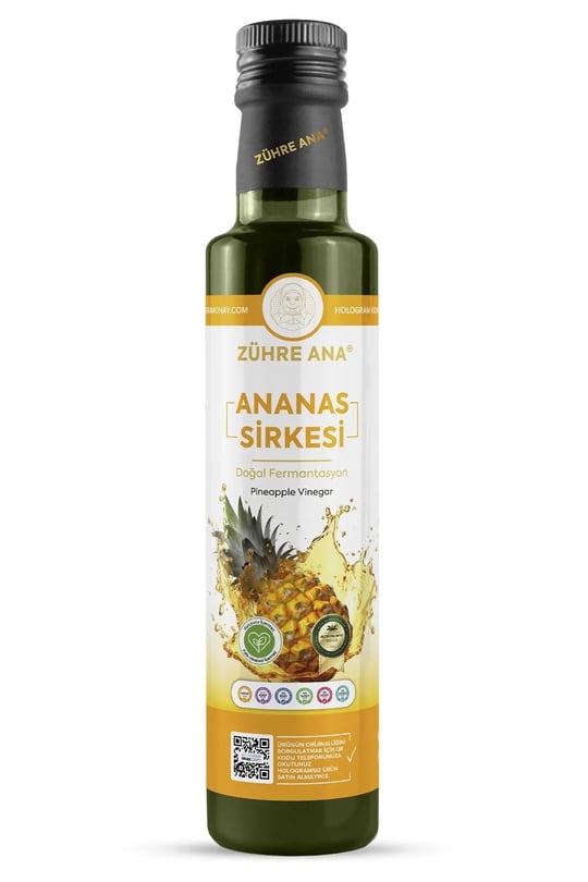 Zühre Ana Ananas Sirkesi Doğal Fermantasyon Pineapple Vinegar 500 Ml