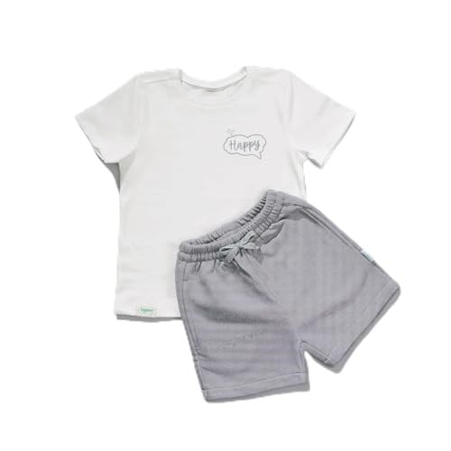 Zuppers 2li Organik Pamuk T-Shirt Şort Takım(0-4 Yaş) - Duman Gri - 6-12 Ay