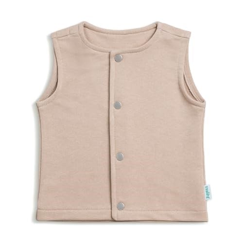 Zuppers Çıtçıtlı Pamuk Bebek Çocuk Yelek, Latte, 0-3 Ay