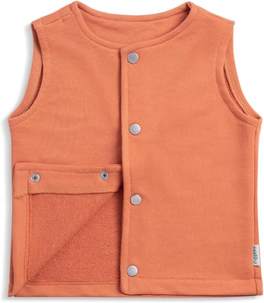 Zuppers Çıtçıtlı Pamuk Bebek Çocuk Yelek, Kiremit, 6-12Ay