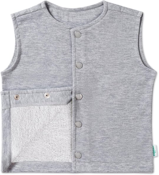 Zuppers Çıtçıtlı Pamuk Bebek Çocuk Yelek, Gri, 3-6 Ay