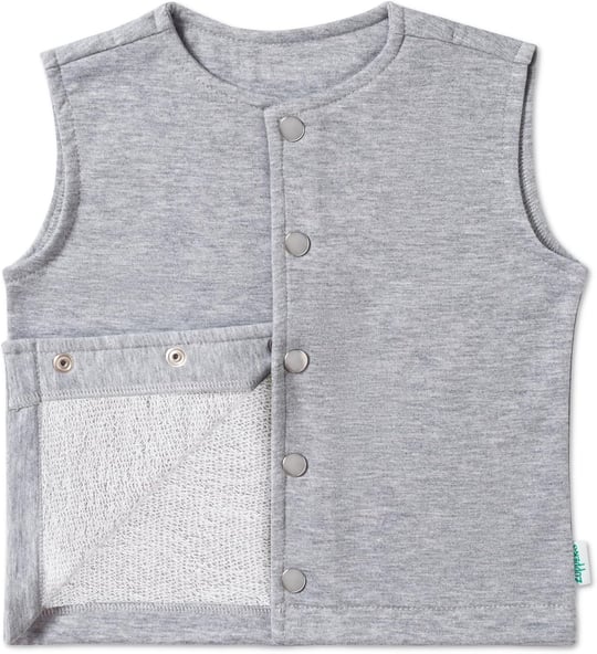 Zuppers Çıtçıtlı Pamuk Bebek Çocuk Yelek, Gri, 0-3 Ay